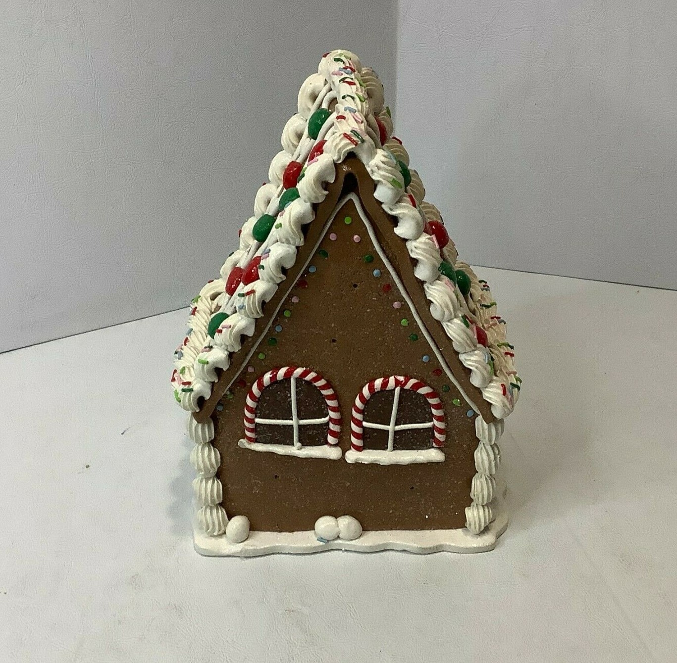 St Nicholas Square Christmas Realistic Gingerbread House Candy Tabletop Display