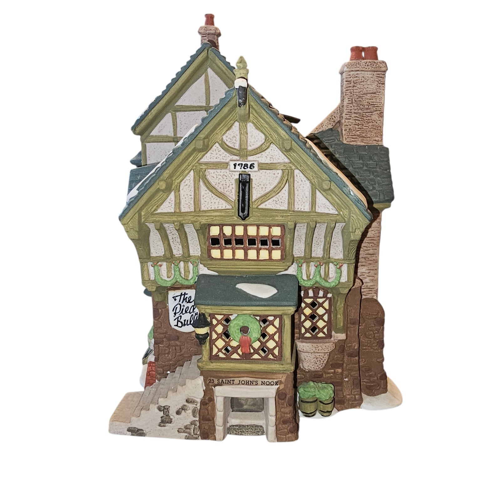Dept 56 Dickens Village Pied Bull Inn Lighted House 2nd Edition Christmas 1993