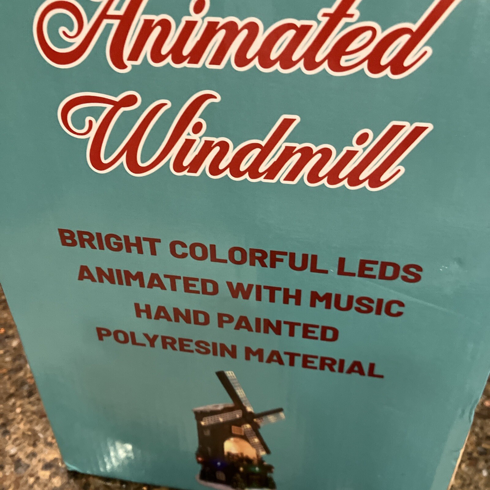 Animated Windmill With Music LED lights children w/wings Santa toys dog READ