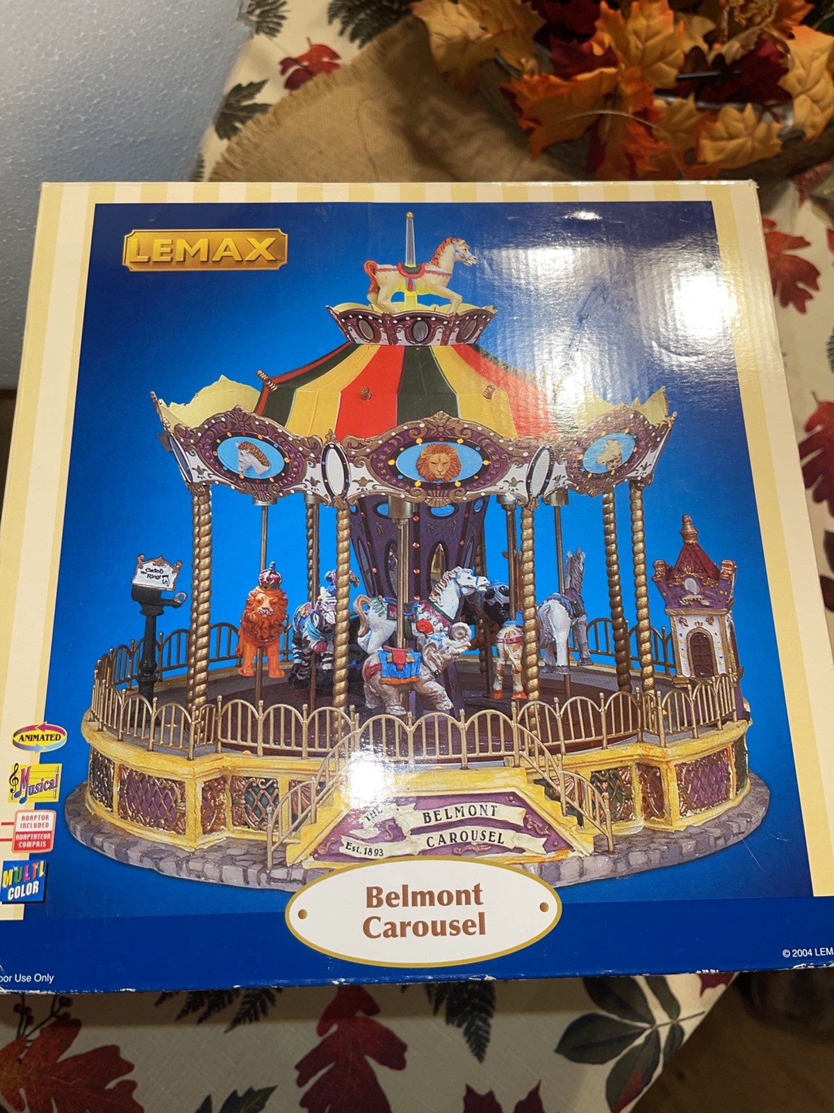 Vintage Lemax Village Collection Belmont Carousel IOB 2004