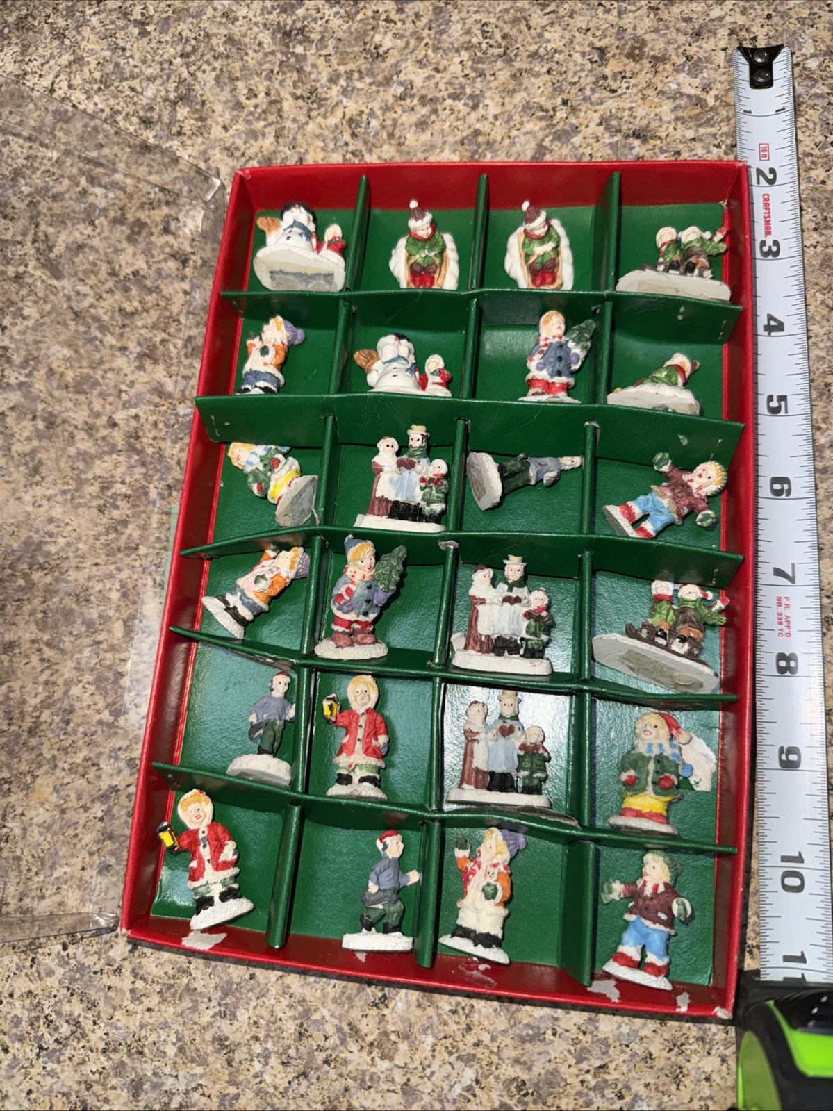 Holiday Traditions Hand painted Victorian Village Figures 24 Piece 1.5”