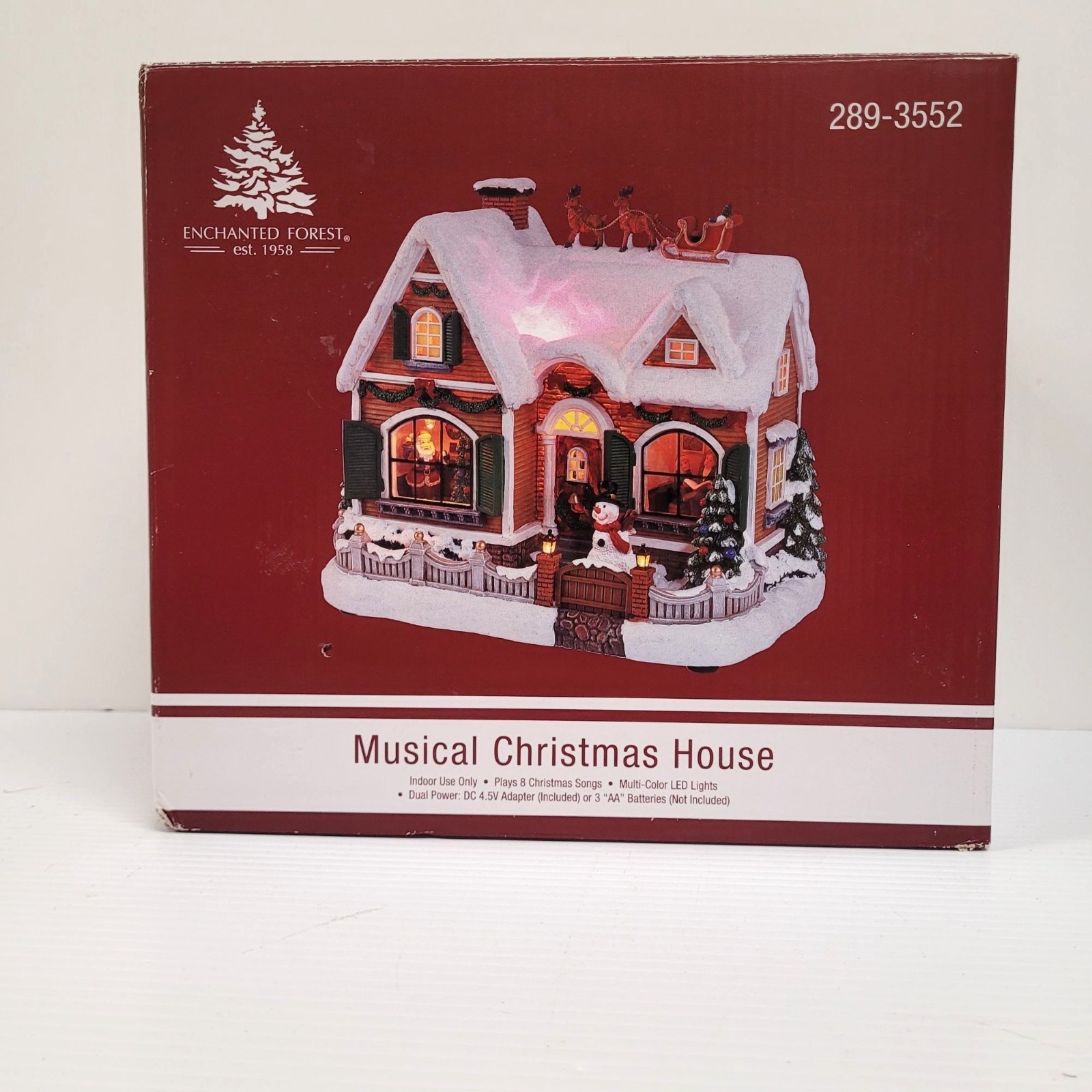 Enchanted Forest Musical Christmas House LED Light Up 8 Songs 10”
