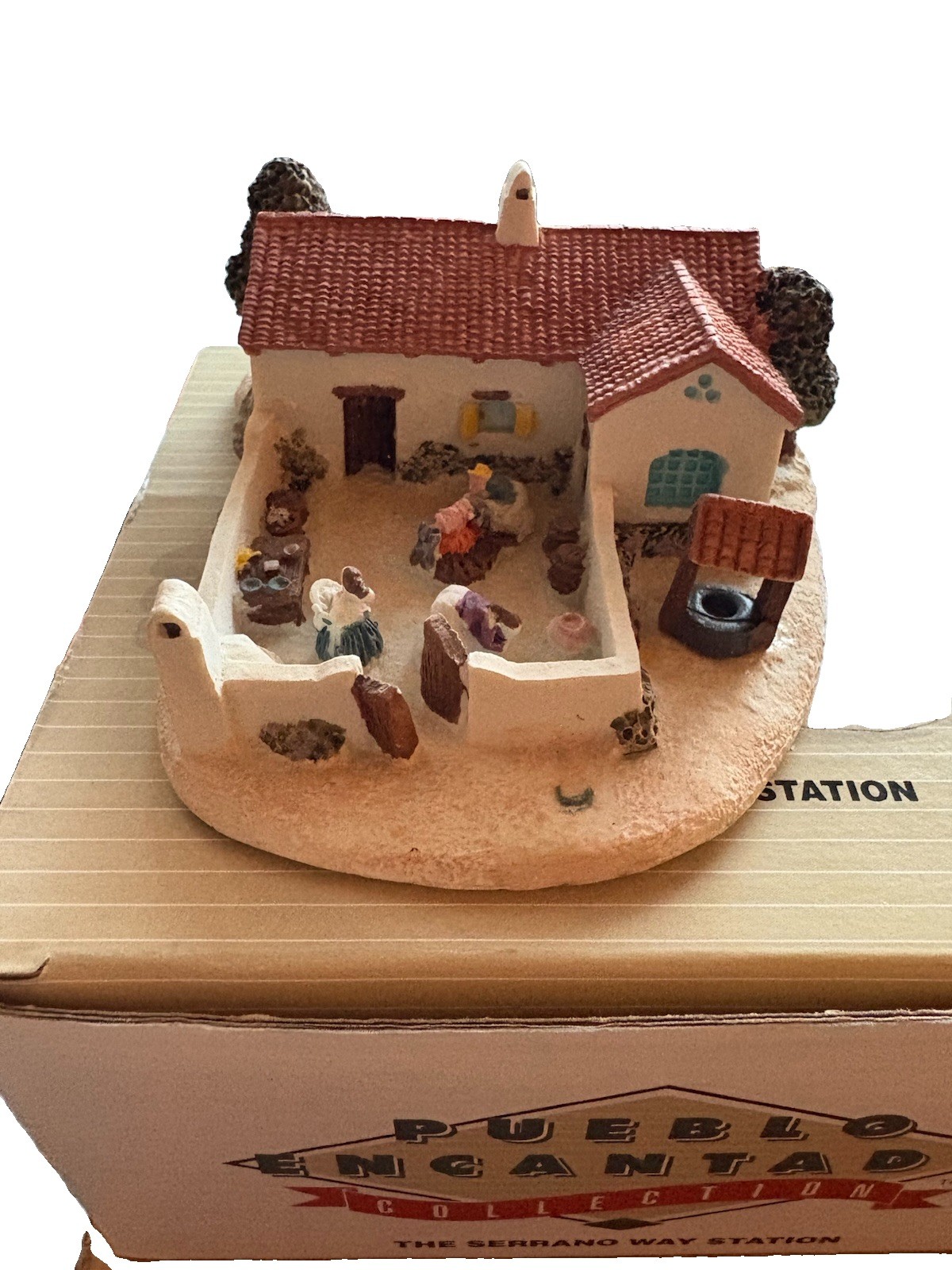 Pueblo Encantado Collection 3pc Boxed Mini Village Buildings Ceramic Painted