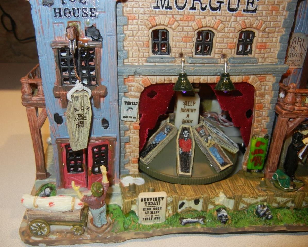 Lemax Spooky Town Dead As A Doornail Morgue Lighted Animated Musical 2008 Retire