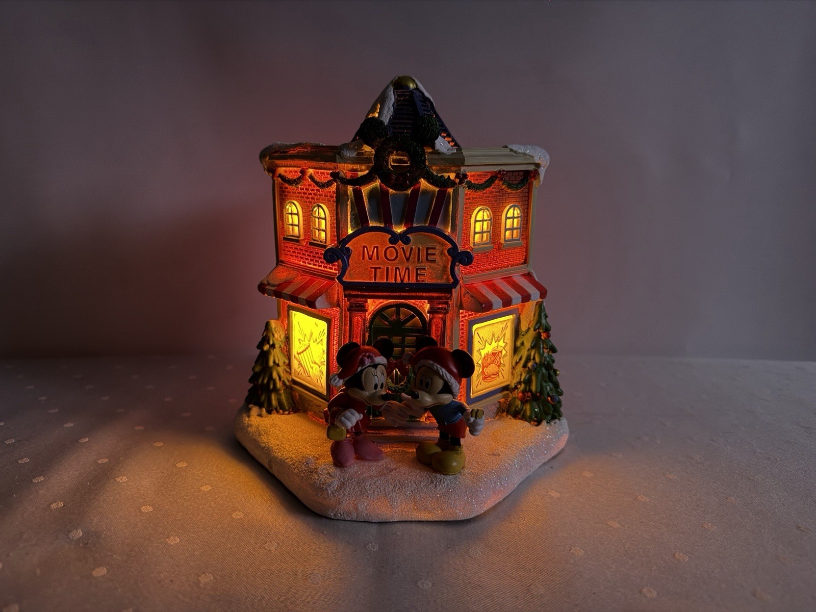 Disney Mickey & Minnie Movie Time Illuminated Christmas Village House