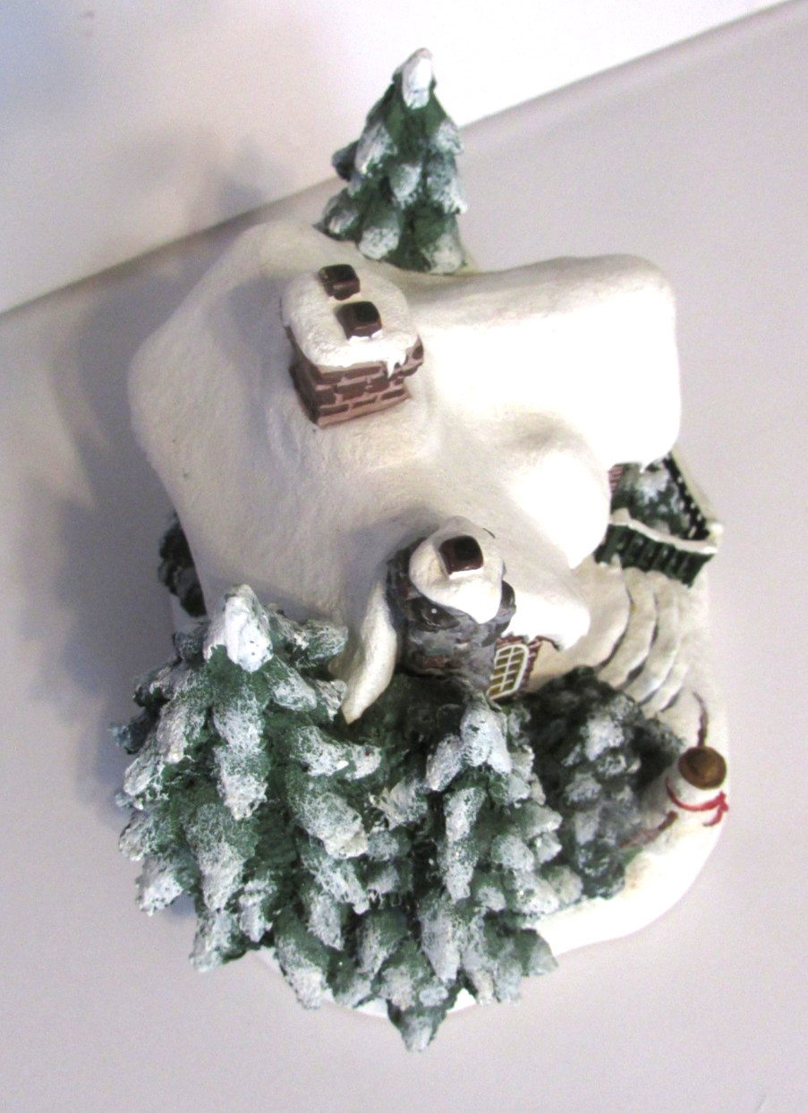 Thomas Kinkade A Village Christmas 2002 Lighted Cottage Snowman House Works