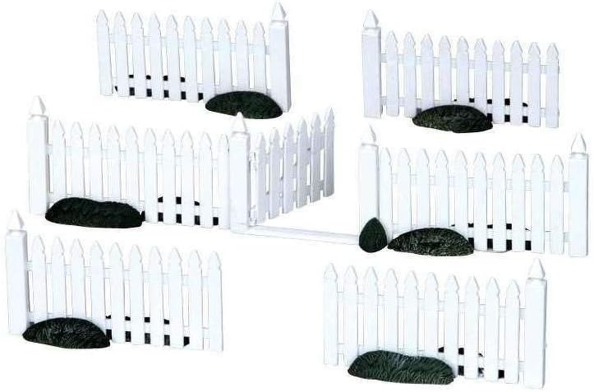 Lemax Christmas Village Plastic Picket Fence Set of 7-14388