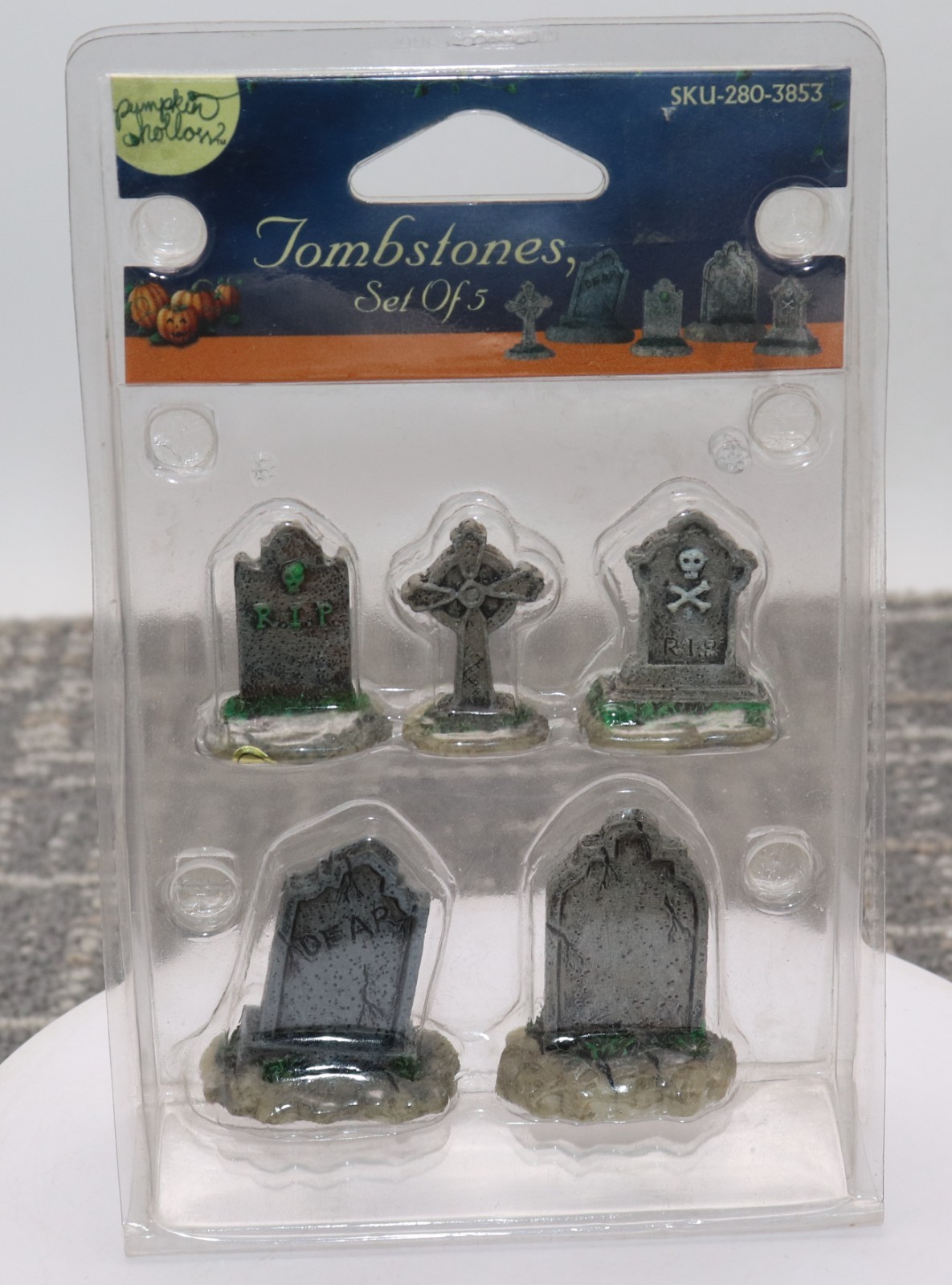 Lemax Pumpkin Hollow 2 Tombstones Set of 5 280-3853 New in Package Halloween