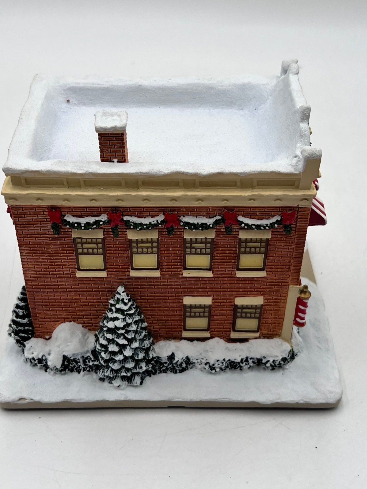 Hawthorne Village Shuffleton’s Barber Shop Norman Rockwell Christmas Village COA