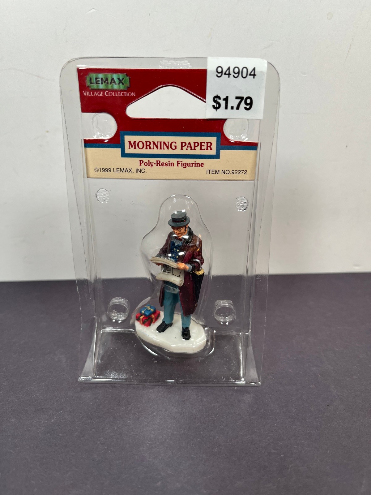 Lemax MORNING PAPER Poly-Resin Figurine Christmas Figure 1999 92272