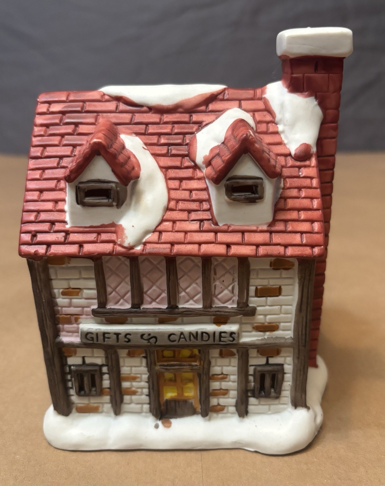Vintage Christmas Village Gifts & Candies Porcelain Lighted House