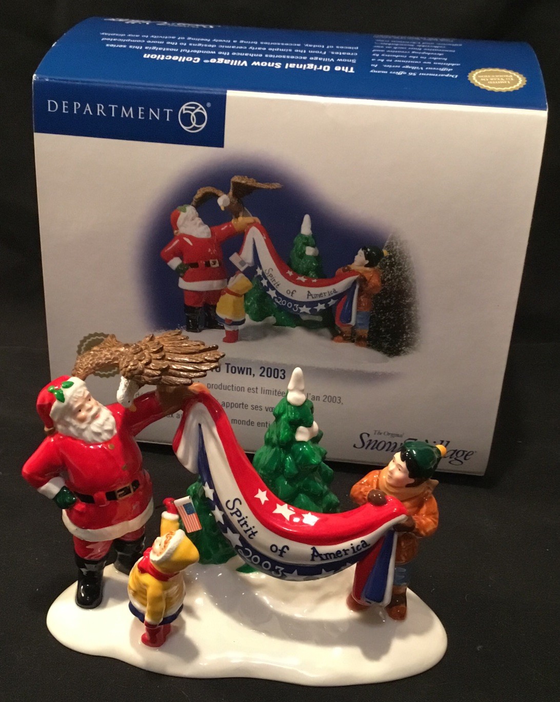 DEPT 56 “SANTA COMES TO TOWN 2003” Spirit Of America SNOW VILLAGE