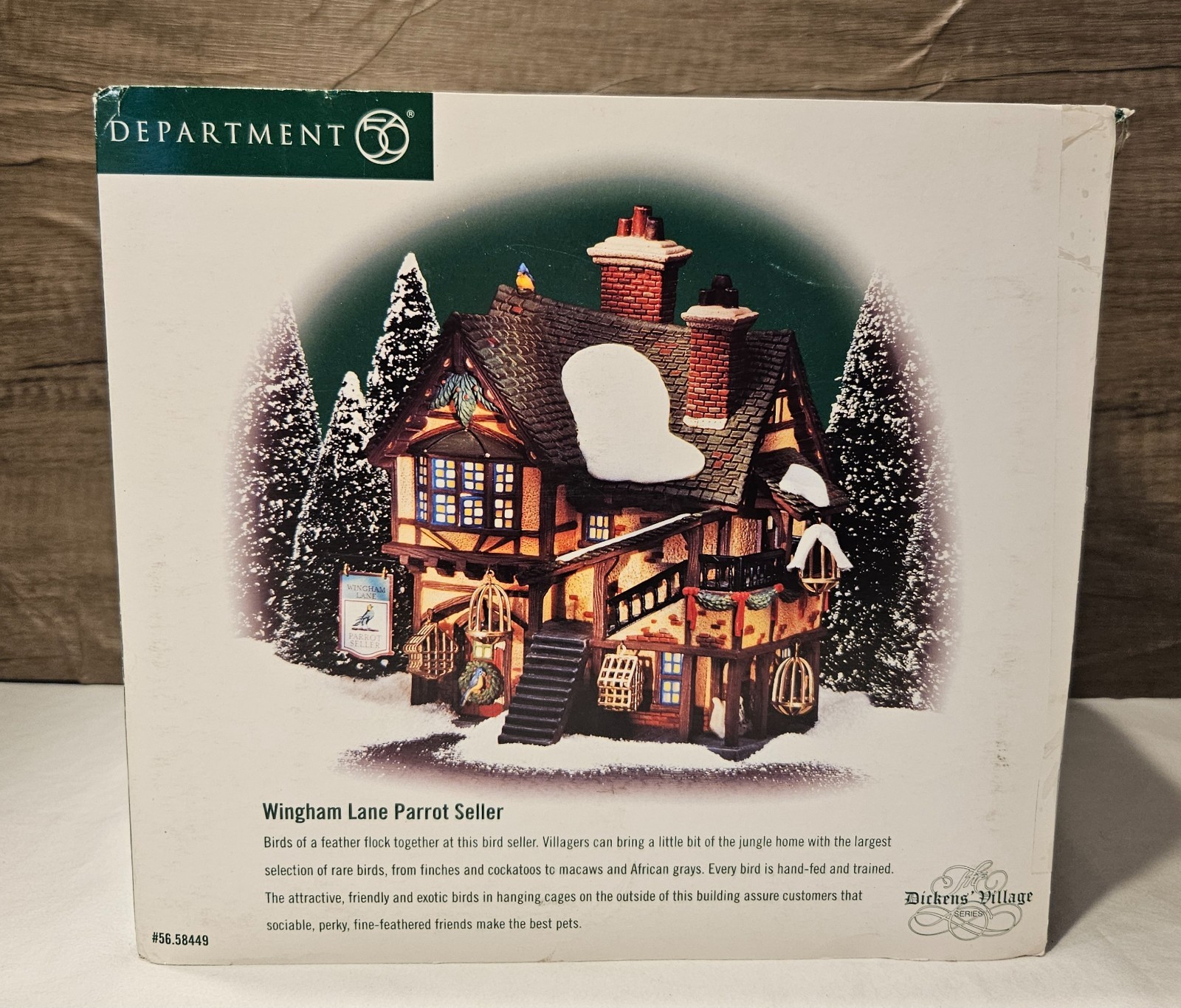 Dept 56 Dickens Village “Wingham Lane Parrot Seller” #56-58449 RETIRED