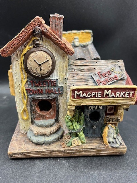 Garden Shop Magpie Market Tweetie Town Hall Ladybug Village House Miniature 5″