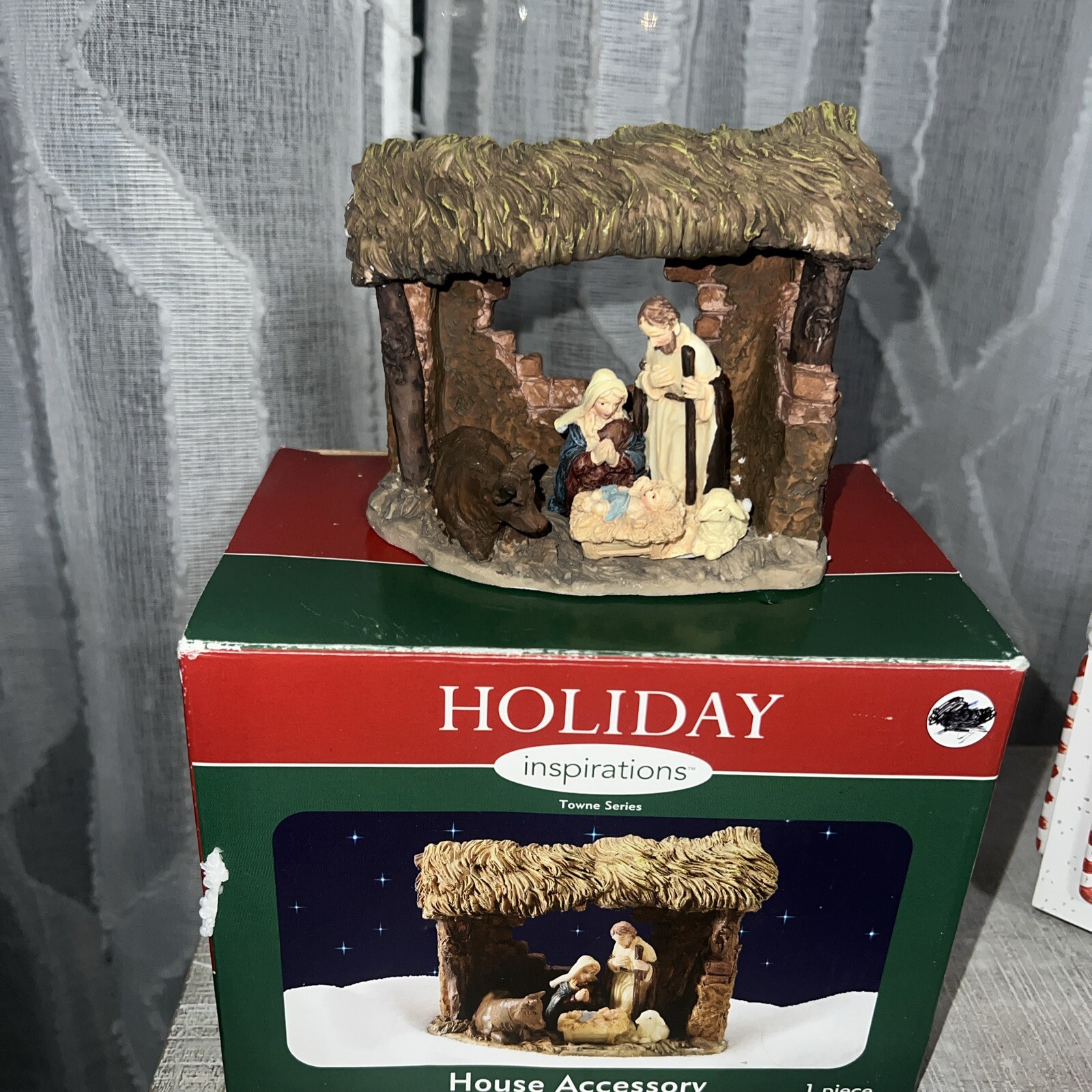 holiday inspirations nativity scene house accessory 5×5 new in box 2007