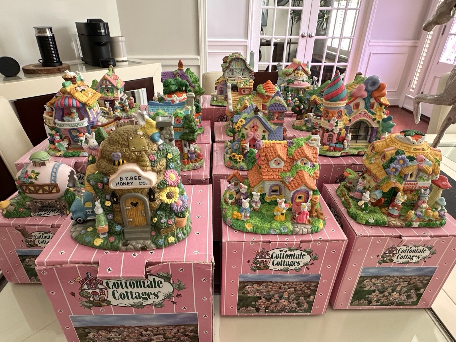 Cottontale Cottages Easter Ceramic Village Buildings Lot Boxed Toy Shop + More
