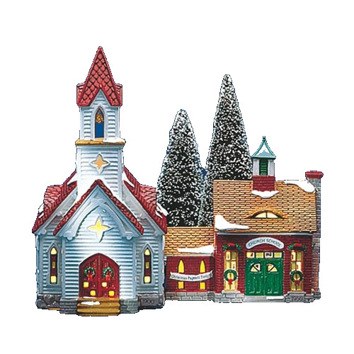 Good Shepherd Chapel & Church School 54240 Retired Dept 56 Snow Village 3 PIECES