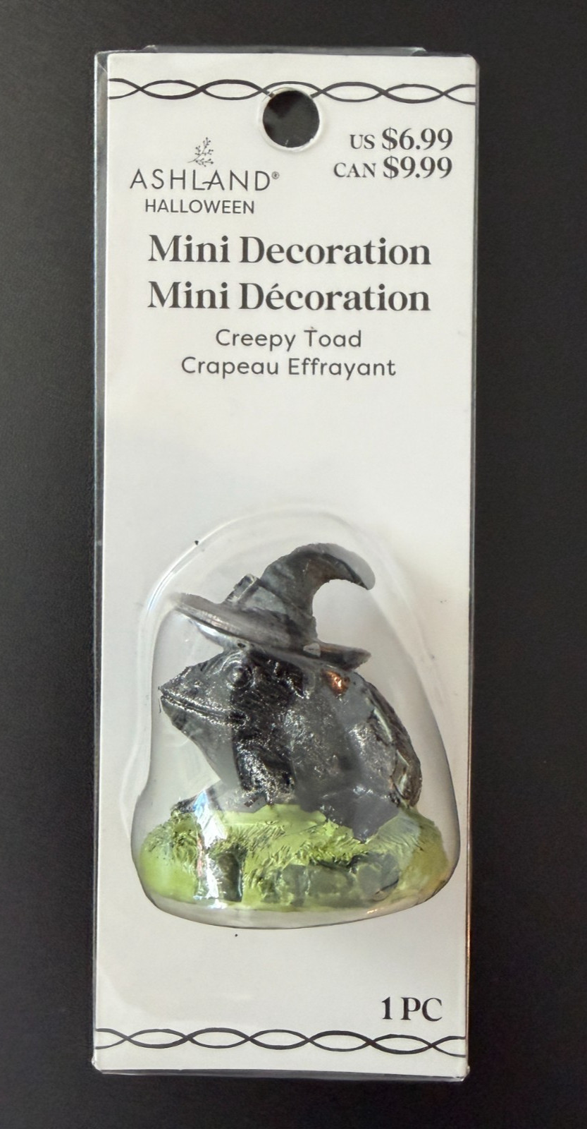 ASHLAND HALLOWEEN MINIATURES CREEPY TOAD ~ NEW IN PKG 2025 FROG AMPHIBIAN