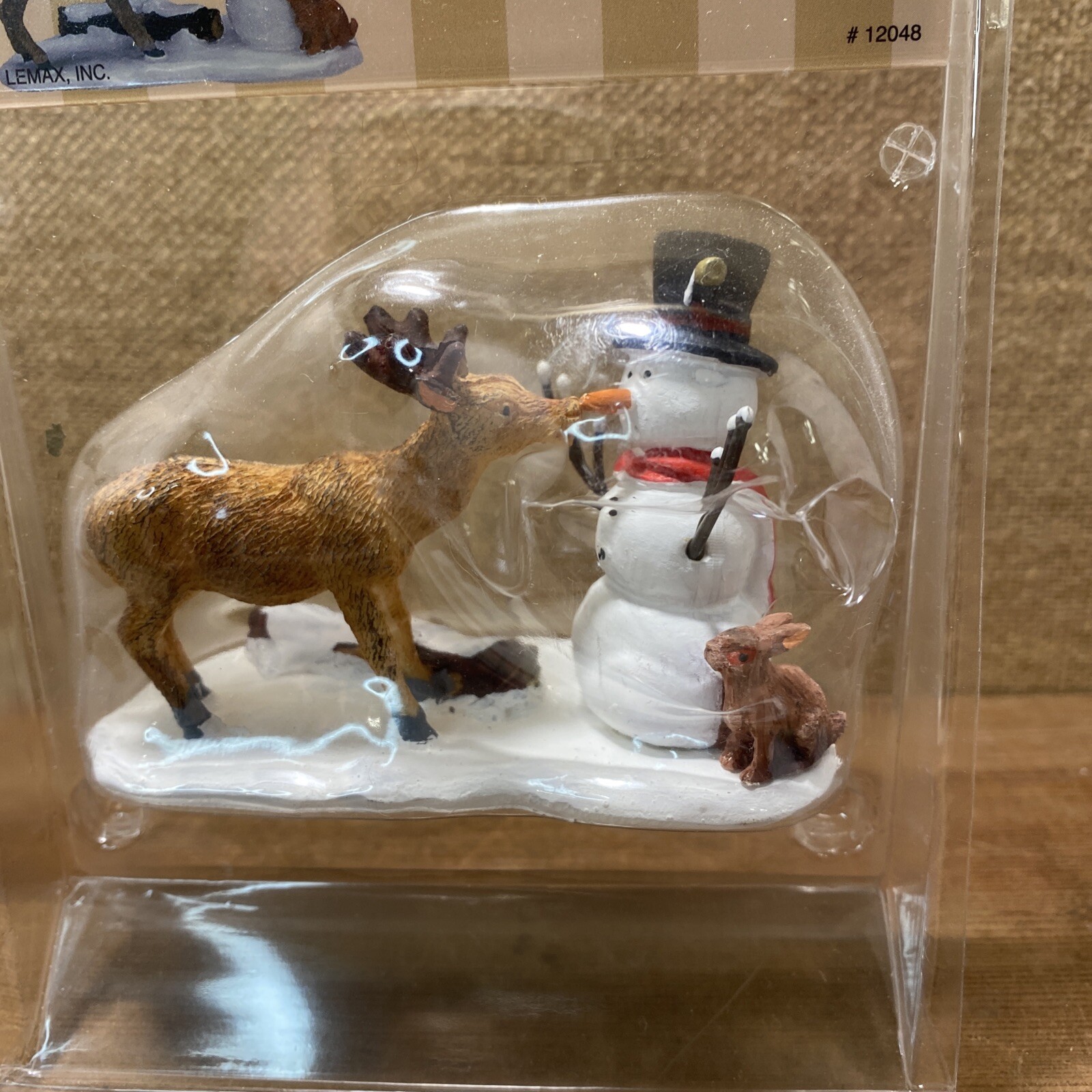 Lemax Snack Time Snowman Deer Reindeer Christmas Village Figurine