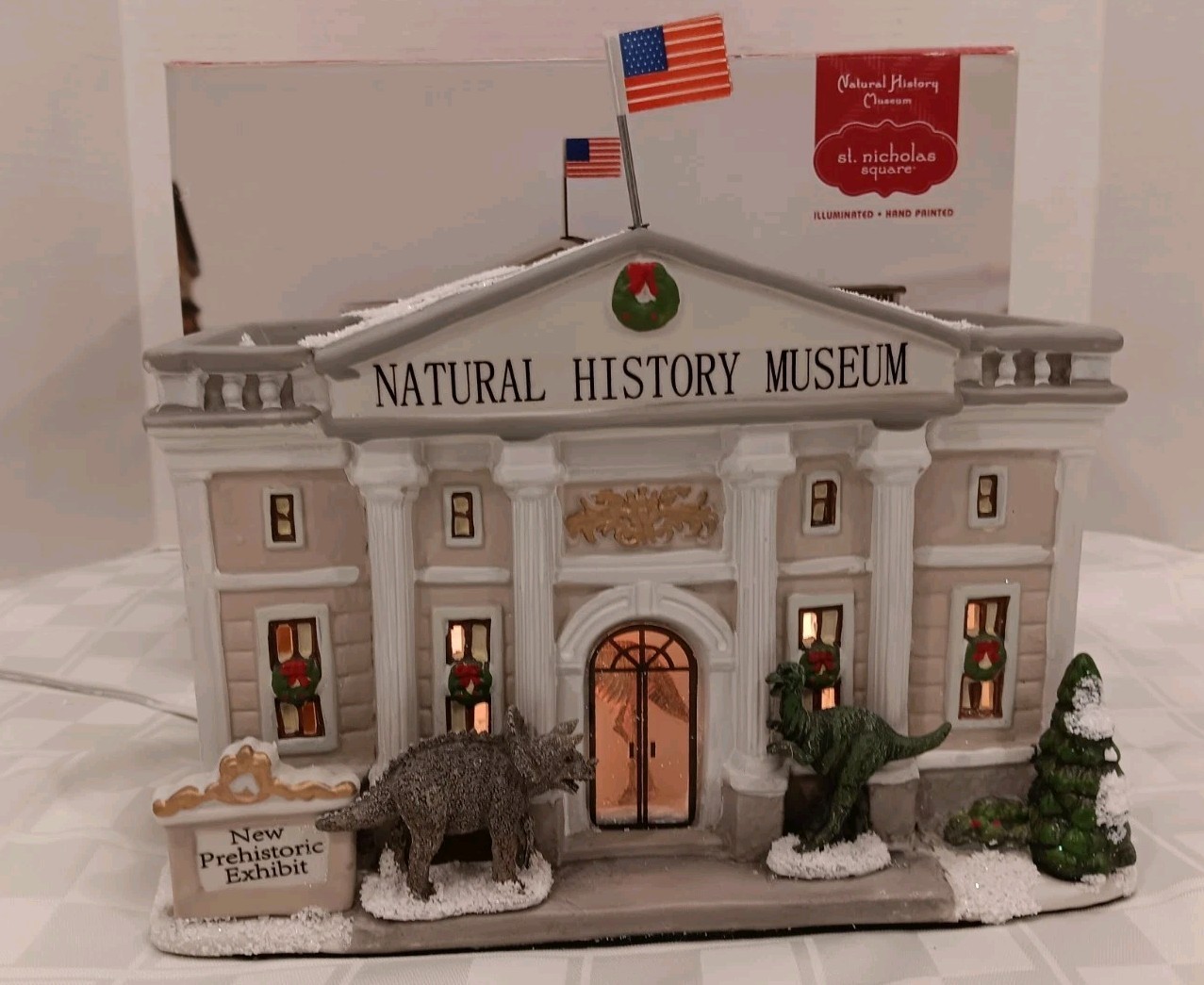 St. Nicholas Square Natural History Museum Prehistoric Exhibit-Christmas Village