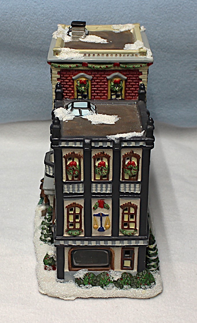 St. Nicholas Square Christmas Village Downtown Businesses Light W/ Box MINT Cond