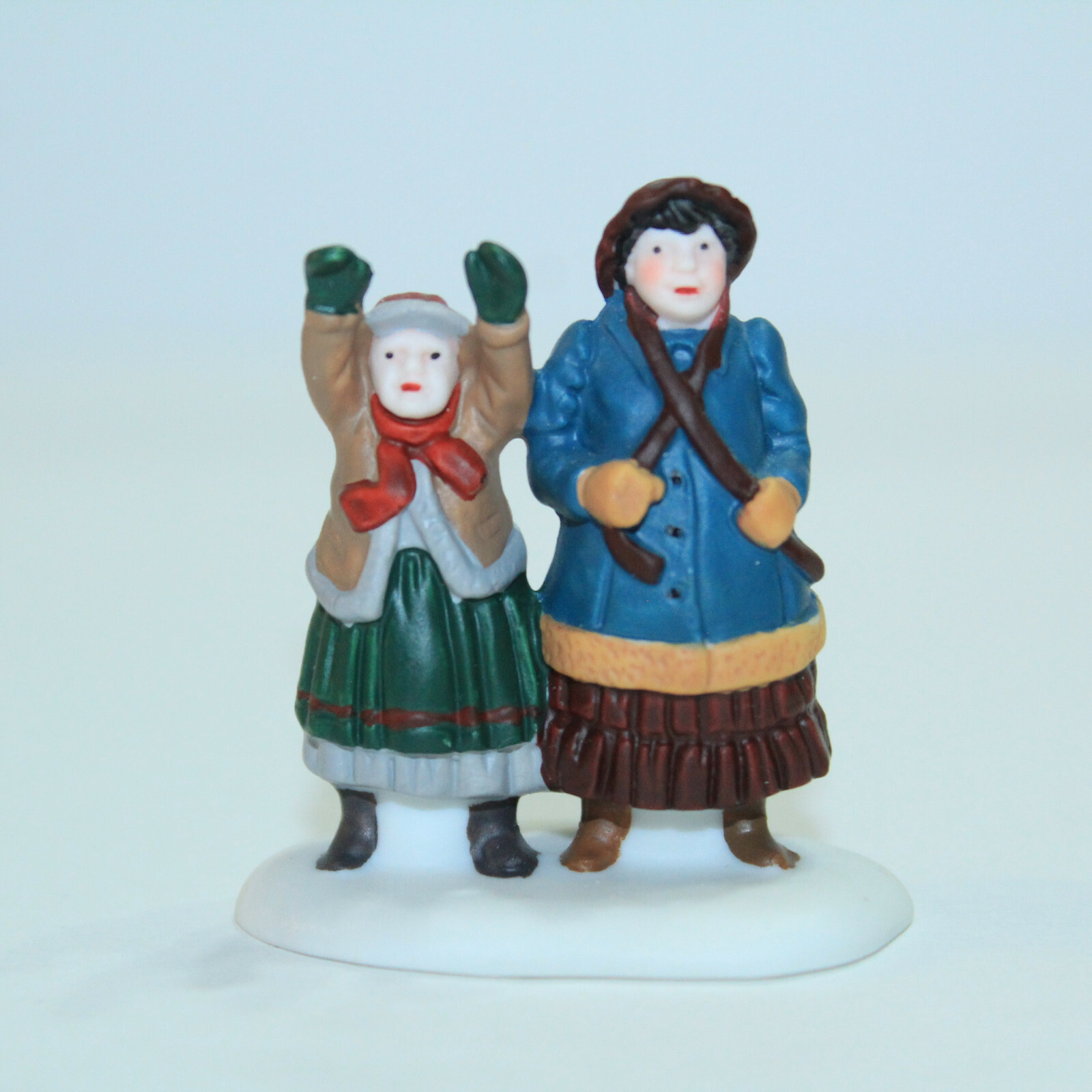 NEW DEPT 56 CHRISTMAS VILLAGE FIGURINES – PAIR EARLY AMERICAN GIRLS H.V. SERIES