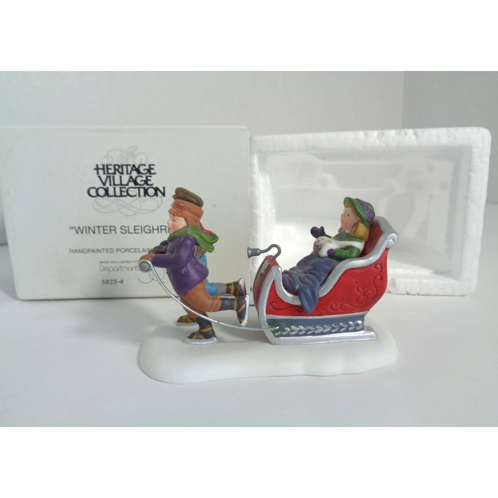 Department 56 Winter Sleighride Christmas Village Heritage Sleigh Boxed 5825-4