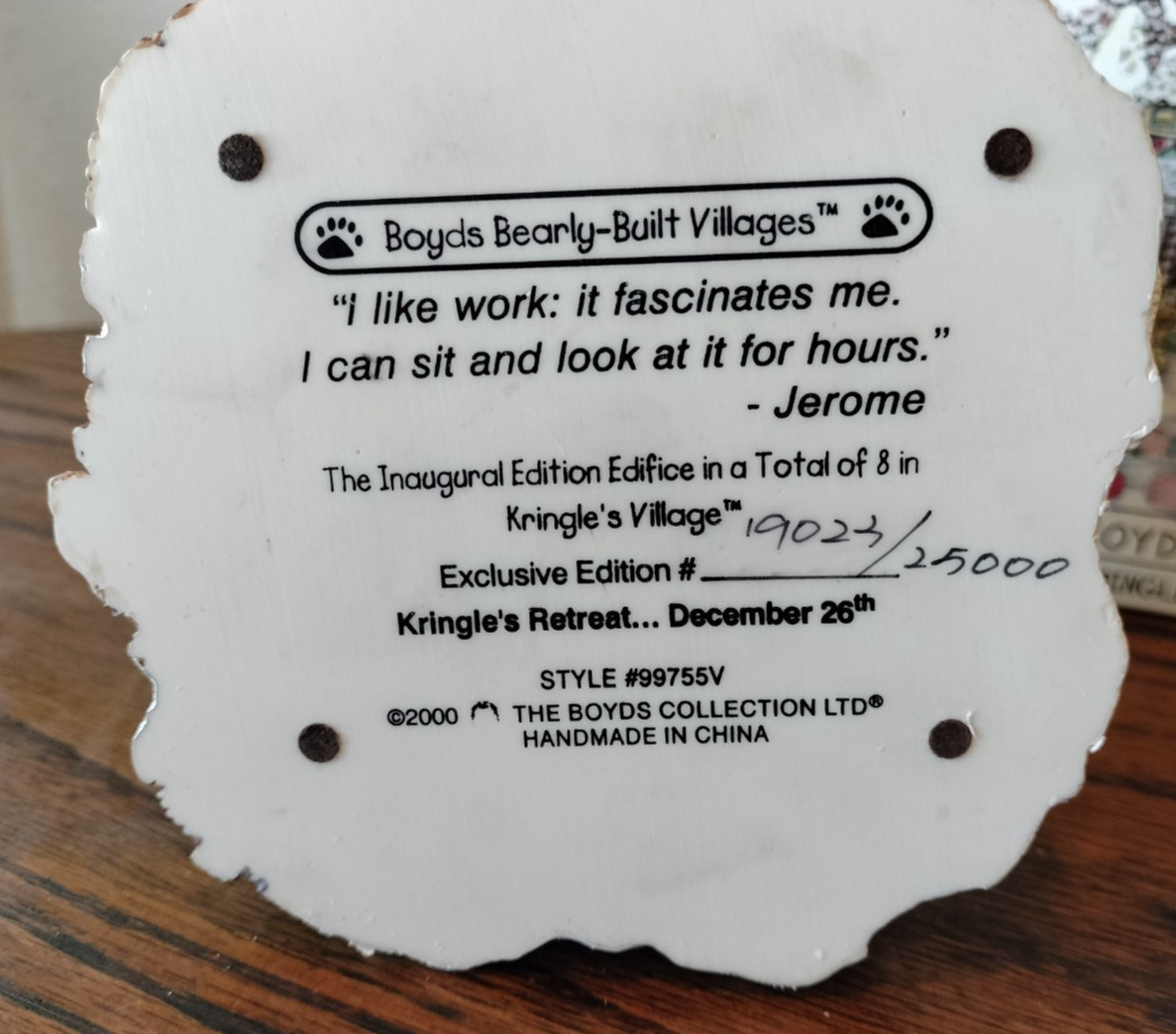 Vtg Boyds Bearly Built Villages Kringle’s Retreat Exclusive Edition With Figures