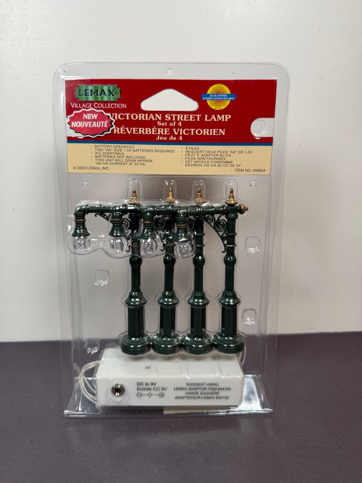Lemax Village Collection VICTORIAN STREET LAMP Set of 4 Christmas Set 2003 34962