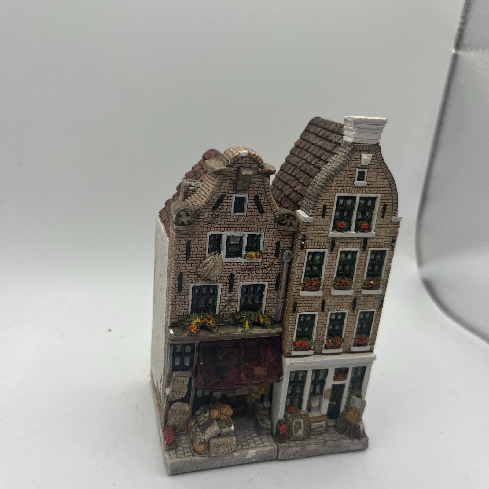 Amsterdam Streets Miniature Houses 4.5” Hand Painted Lot Of 2