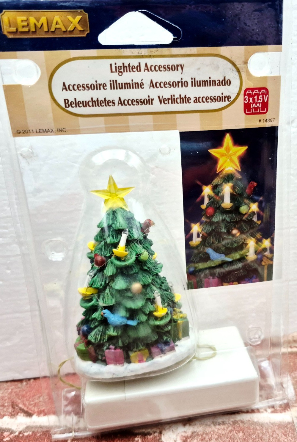 Lemax Lighted Accessory Christmas Tree #14357 4″ Tall
