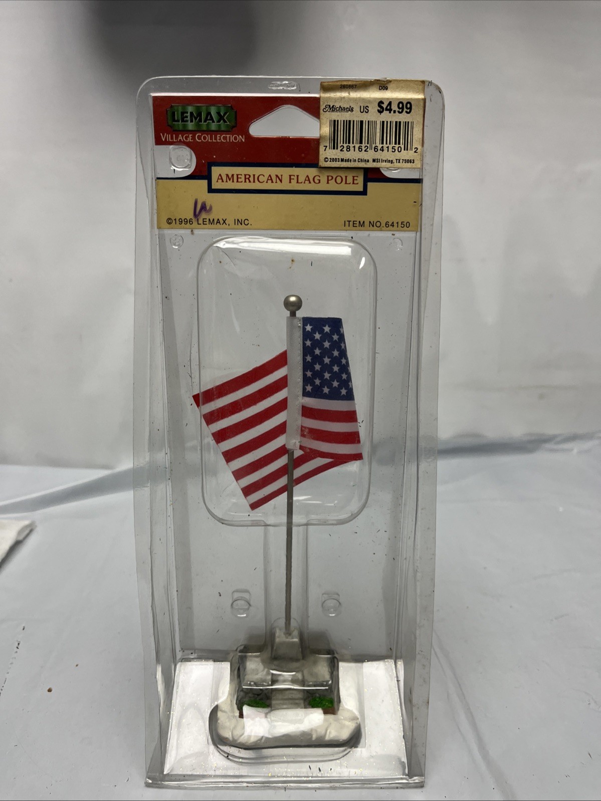 Lemax Christmas Village Collection American Flag Pole 64150A Retired 1996