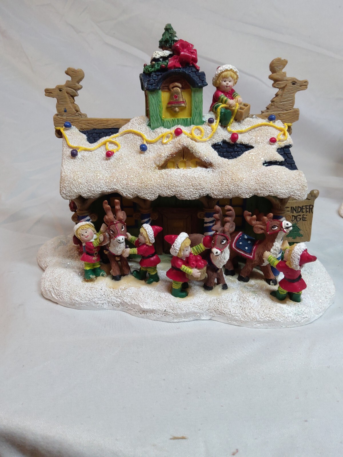 Arctic Circle Lighted Christmas Village With Carousel Tested And Working Nice