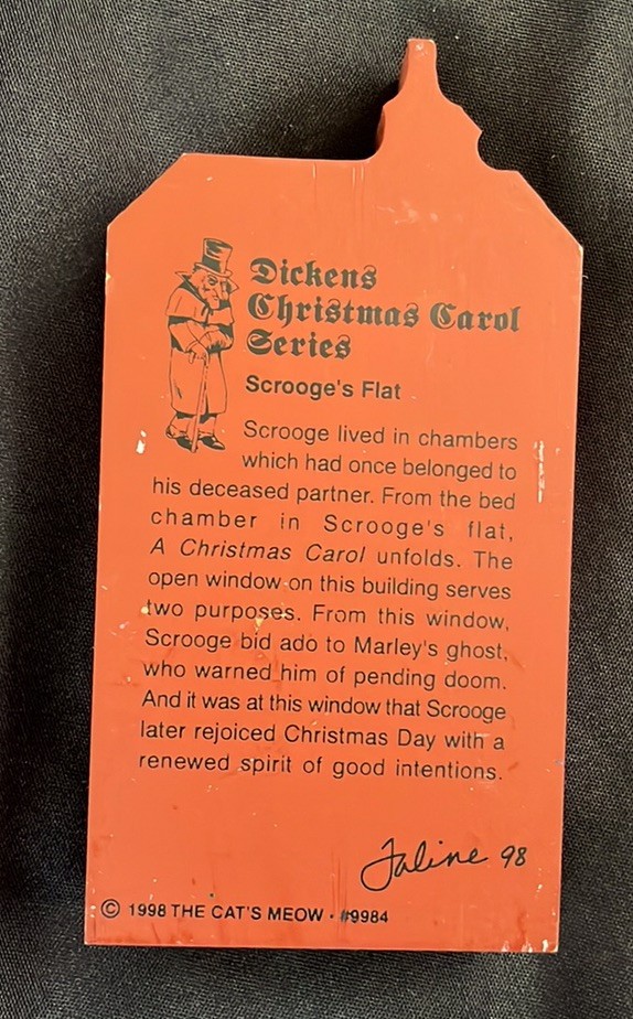 The Cat’s Meow~Scrooge’s Flat~Dickens Christmas Carol Series~Shelf Sitter~1998