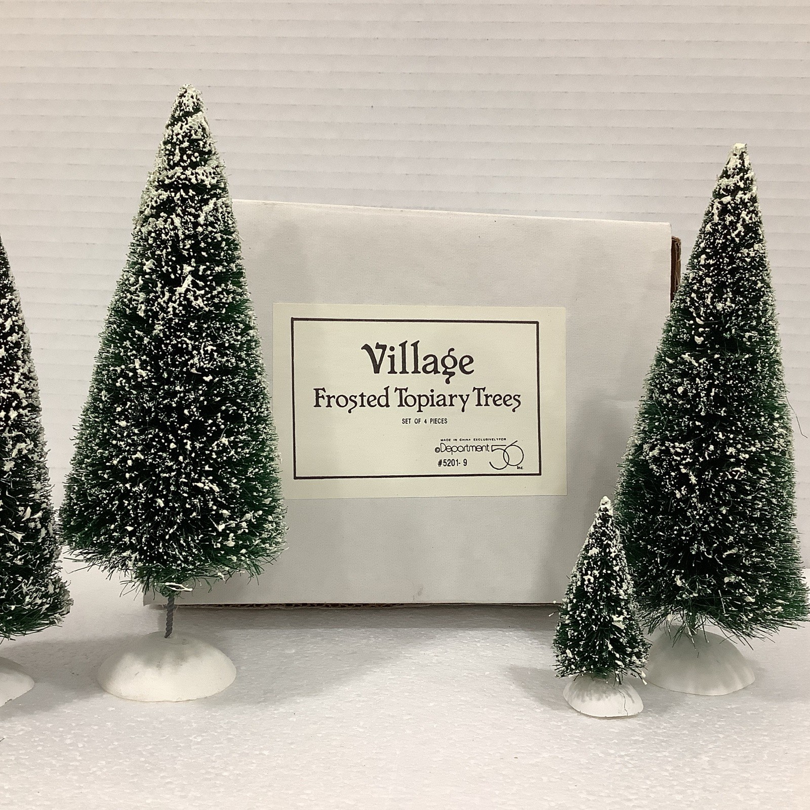 Department 56 Heritage Village 52019 Frosted Topiary Trees Accessory Set Of 4