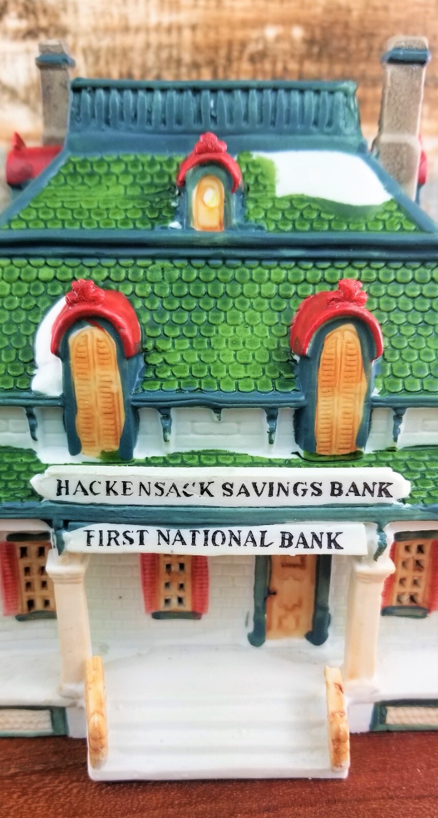 Vintage Caldor Village Lighted Christmas Hackensack First National Savings Bank