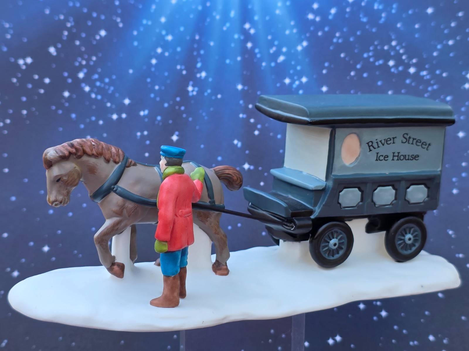 Dept 56 Christmas In The City HORSE 1989 RIVER STREET ICE HOUSE CART 5959-5