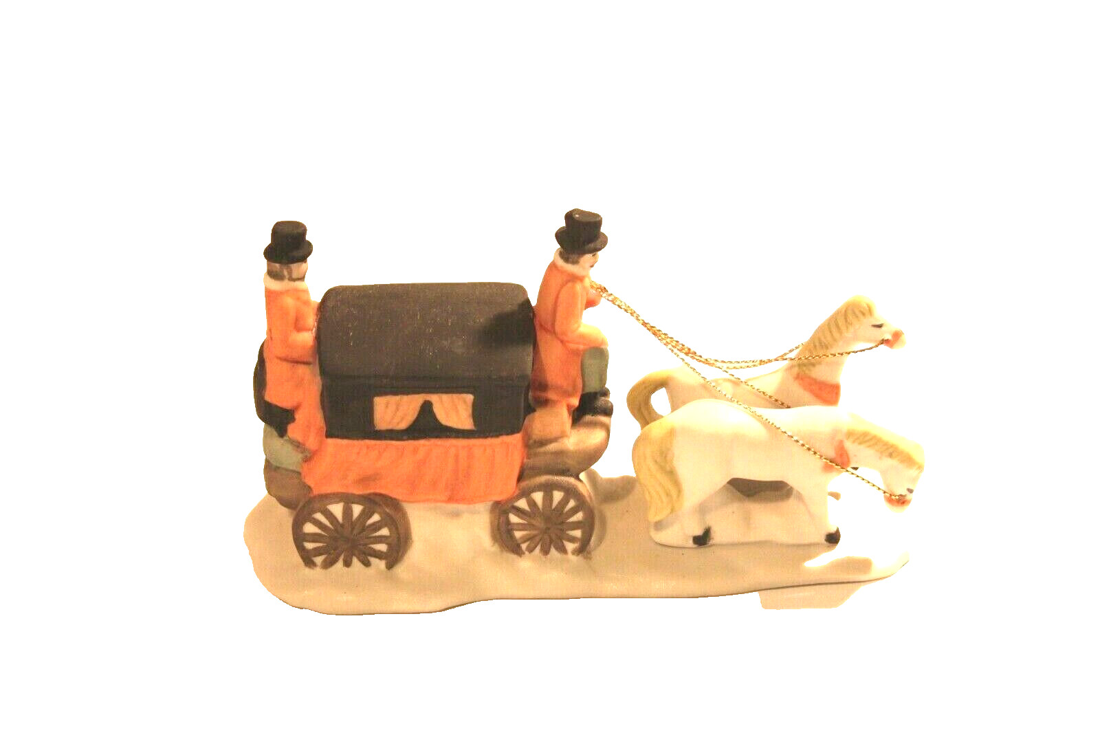 Christmas Village Horse Carriage Porcelain Ceramic Figure Holiday Décor Vintage