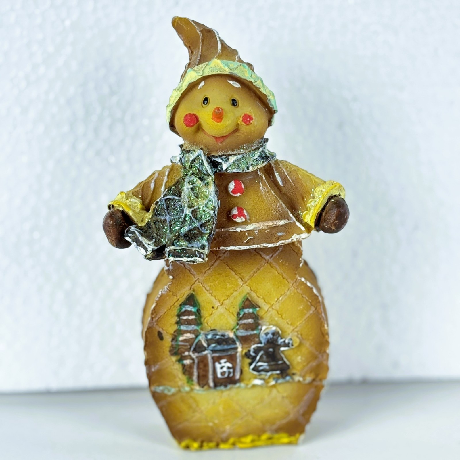Vintage Greenbriar International Gingerbread Snowman with Village Scene Frosty