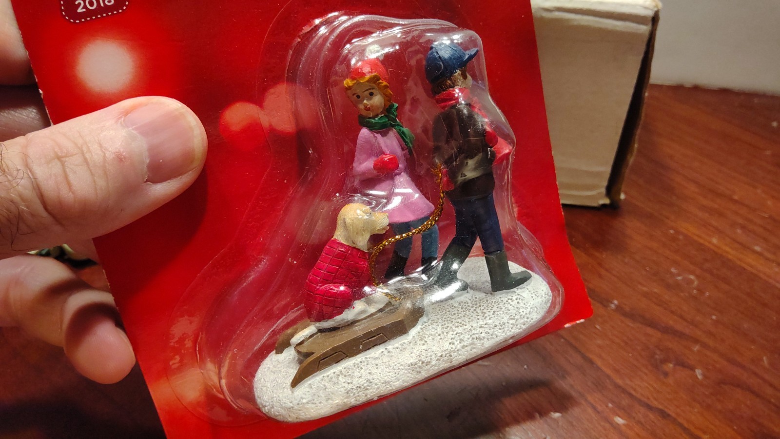 St Nicholas Square Hand Painted Resin – Dog on Sled- NIP