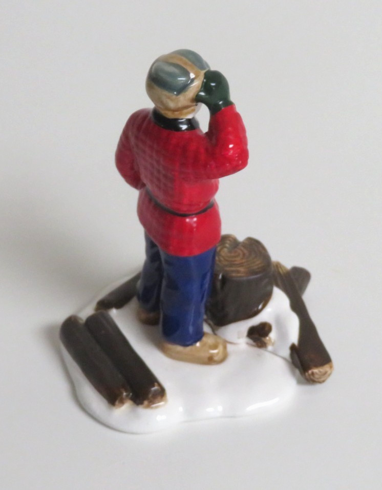 Vintage 1988 Dept 56 WOODSMAN Snow Village Figure MAN CUTTING WOOD Lumberjack