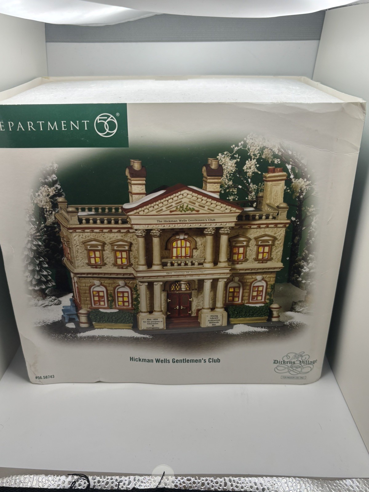 Department 56 Dickens Village HICKMAN WELLS GENTLEMAN’S CLUB #58743 RETIRED 2005