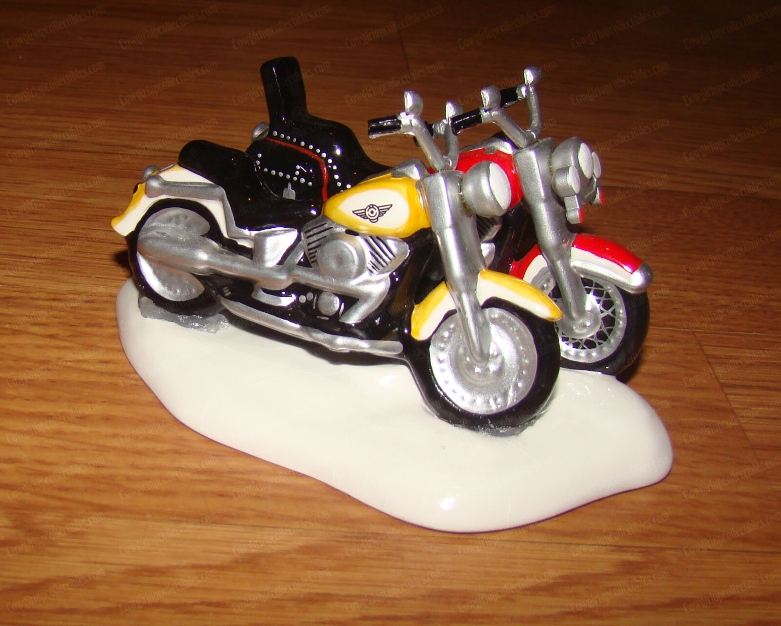Dept 56 Original Snow Harley Davidson FAT BOY & SOFTAIL (54900) Motorcycles