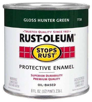 Rust-Oleum 7738730 Stops Rust Brush 8 Fl Oz (Pack of 1), Gloss Hunter Green