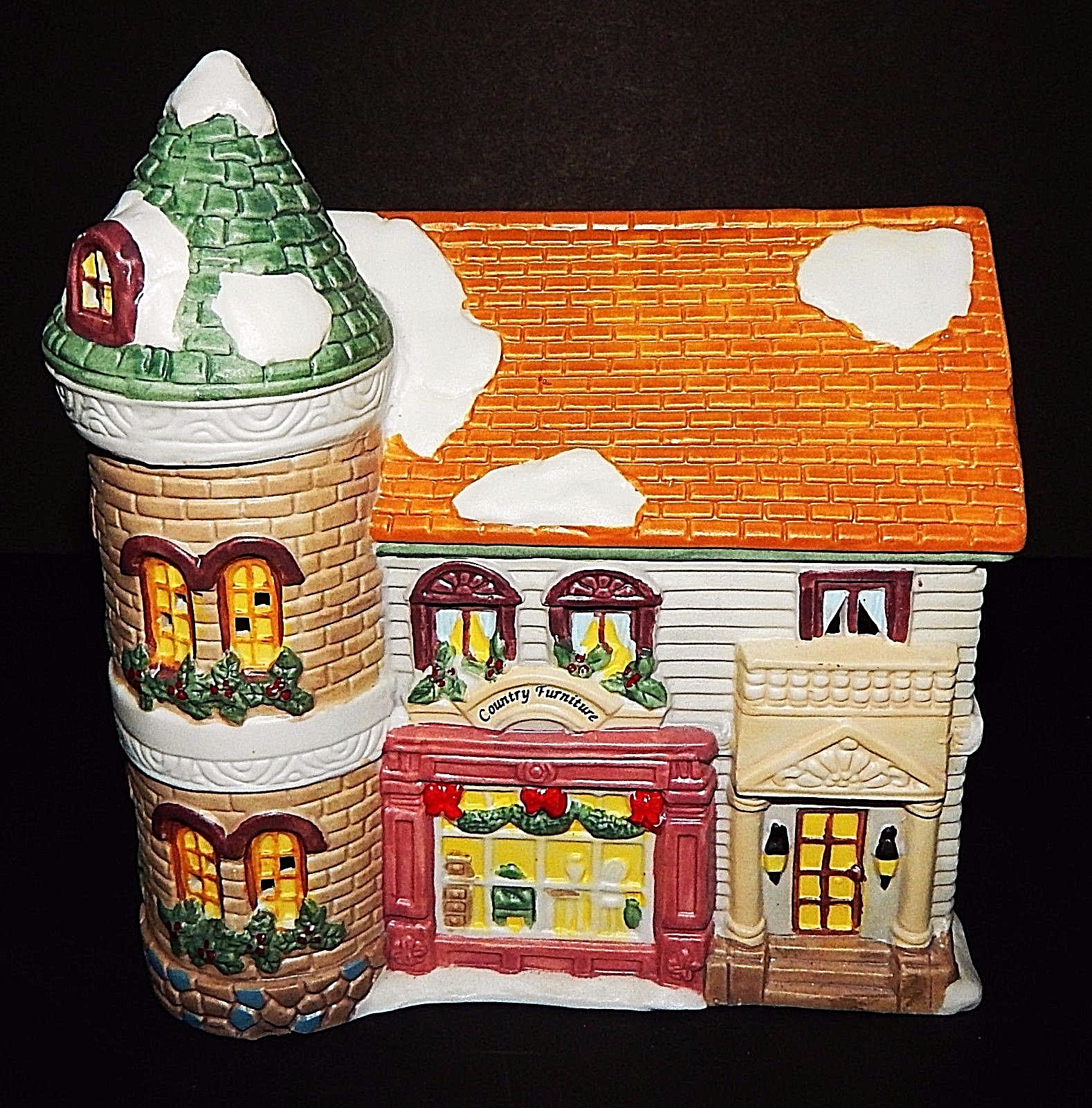 Country Furniture Porcelain Christmas Hand Painted Night Light Grandeur Noel Vi
