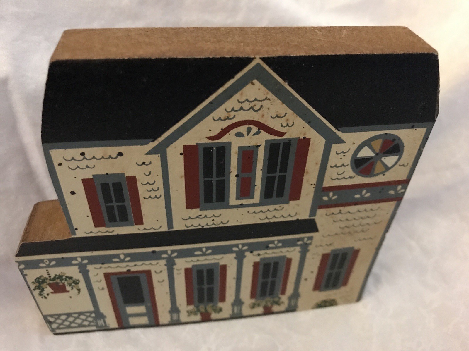 Wood Block Buildings + Shelf Sitters Lot 9 Primitive Hand-Painted Village Rustic