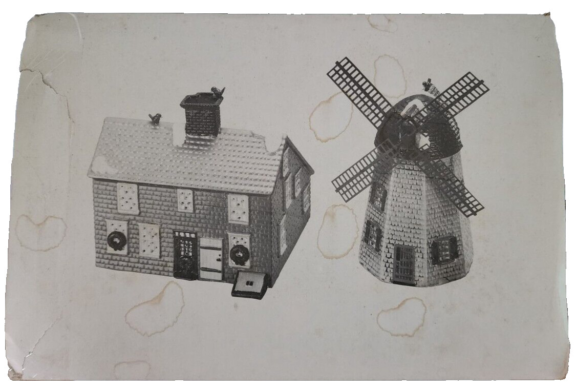 Dept 56 Snow Village Home Sweet Home House & Windmill 1988 #5126-8 Brand New