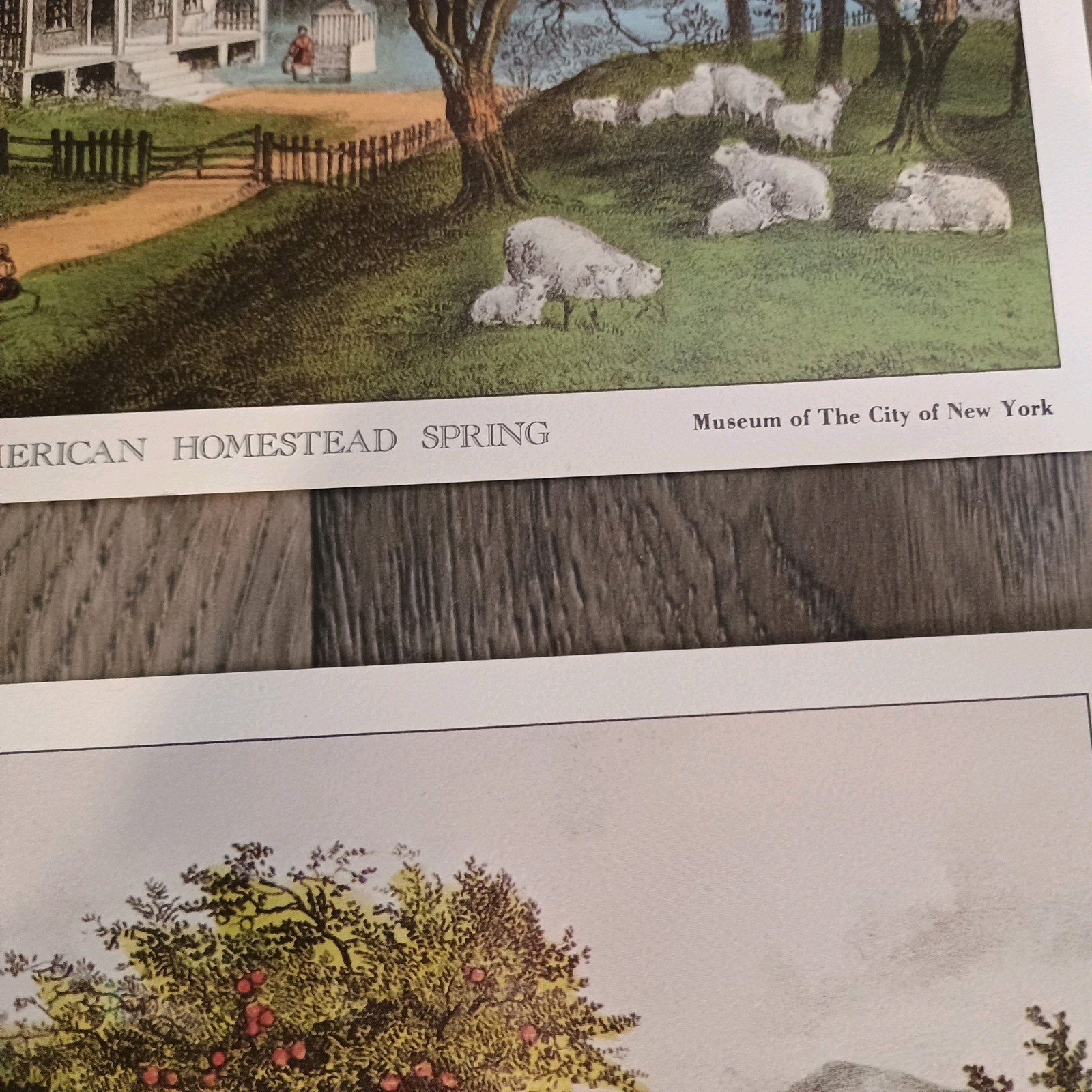 Currier and Ives Lithographs “American Homestead” Four Seasons Series set of 4