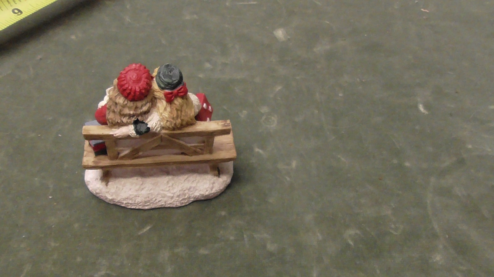 Vintage 90s Mervyn’s VILLAGE SQUARE Christmas Figurine (Girls On A Park Bench)