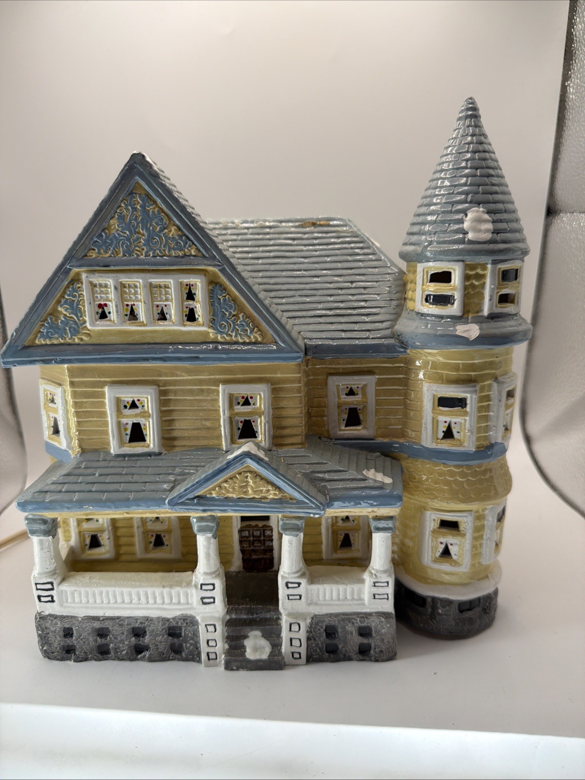 RARE Vintage Yuletide Snow Hamlet LAKESIDE MANSION 1987 Christmas Village House